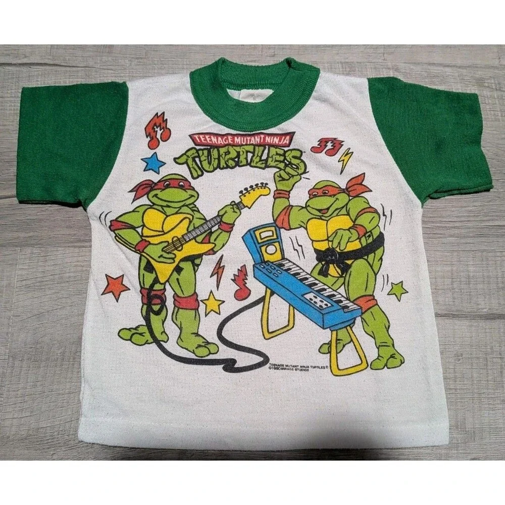 Teenage Mutant Ninja Turtles 1990 Vintage Pajama Top Shirt Size 2T Wormser